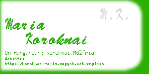 maria koroknai business card